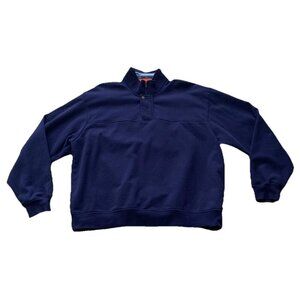 Orvis Mens 1/4 Zip Pullover Navy Blue Size 2XL Knit Sweatshirt